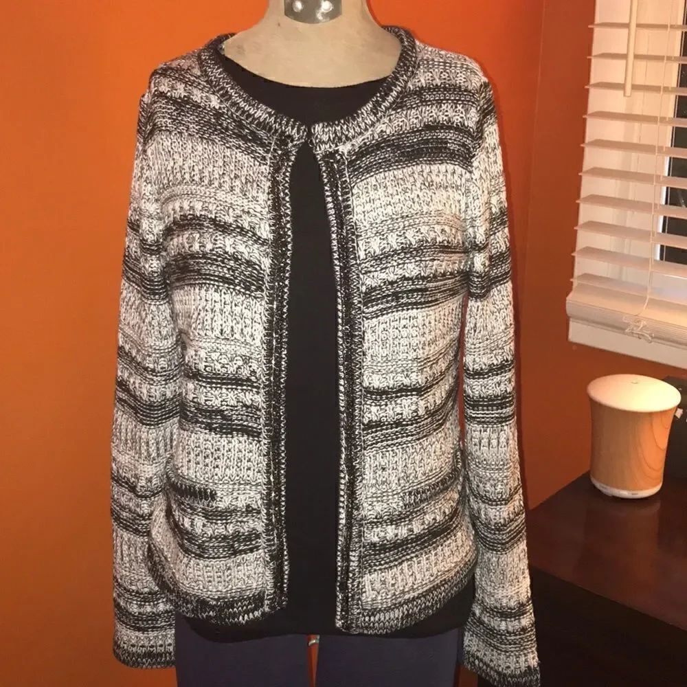 Romeo & Juliet Black & Ivory Open front cardigan